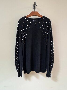 C by Bloomingdale’s 100% Cashmere Faux Pearl Sweater